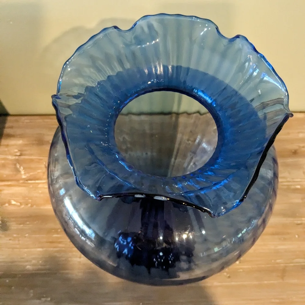 Murano Style Glassware Large Cobalt 
